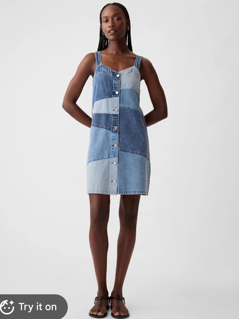 GAP Patchwork Patchwork Denim Mini Dress M